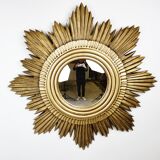 Vintage golden sunburst mirror, 1960s