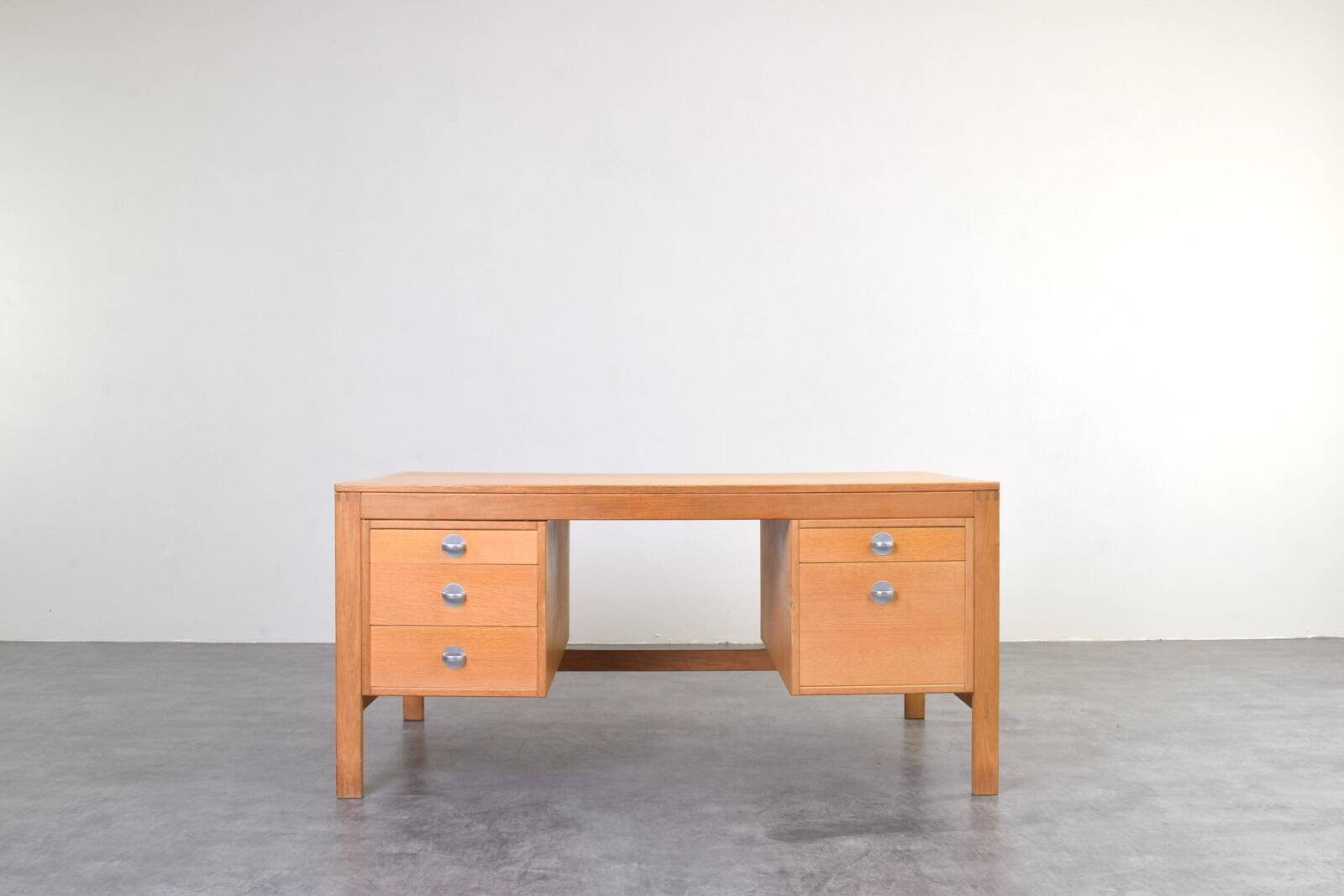 Mid-Century Oak Desk by Chr. Rasmussen for Randers Møbelfabrik, 1970s.