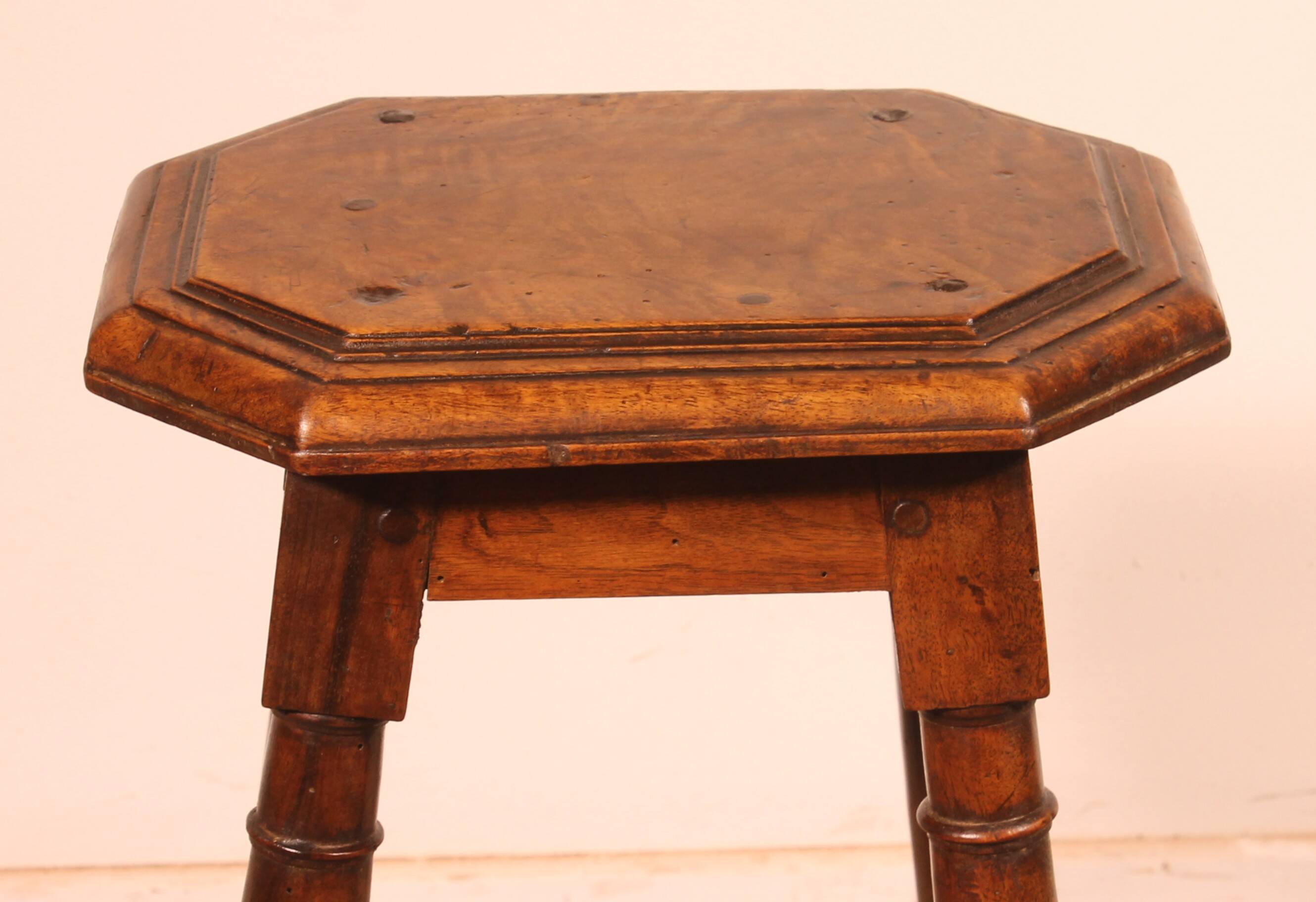 Henri II walnut stool, early 17th century