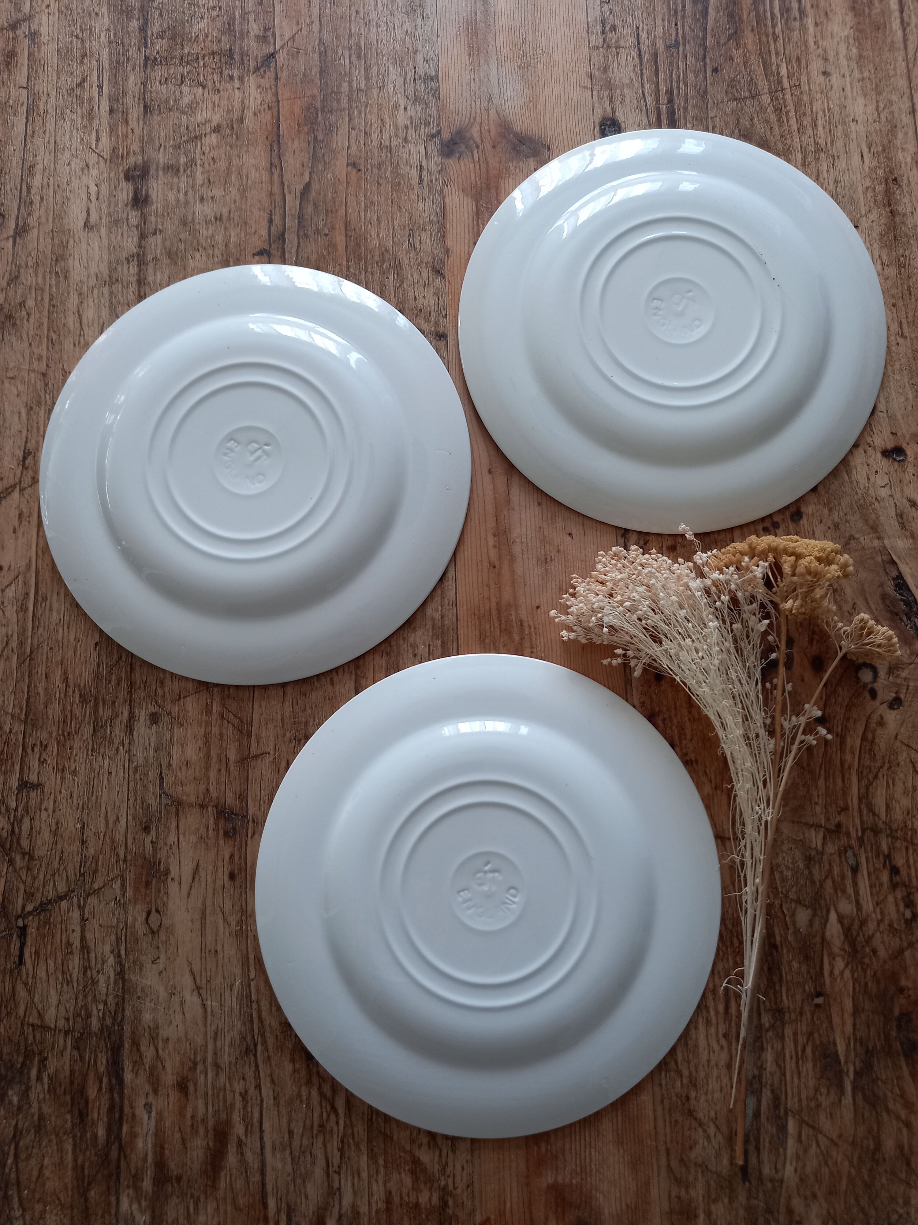 Set of 3 English plates