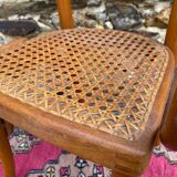 Children's bistro chair in wood and caning