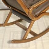 Rocking chair design Norway 1960s teak wood year 60 ref PAOLO