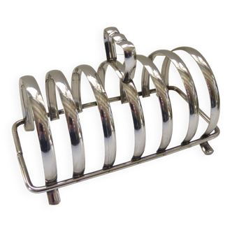 Silver metal toast holder