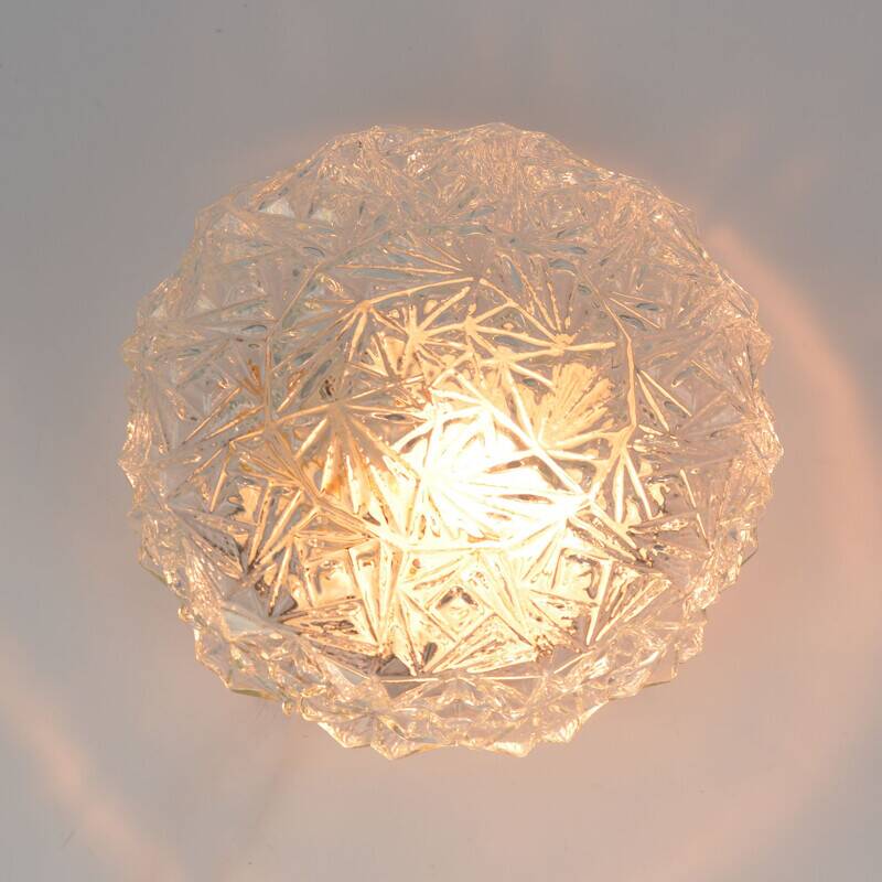 Vintage glass ceiling light, 1960s