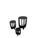 Three wooden side tables