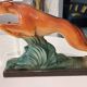 Art deco greyhound ceramic sculpture 1930s