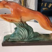Sculture ceramique lévrier art déco années 1930