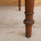 Vintage wooden and leather desk dining table