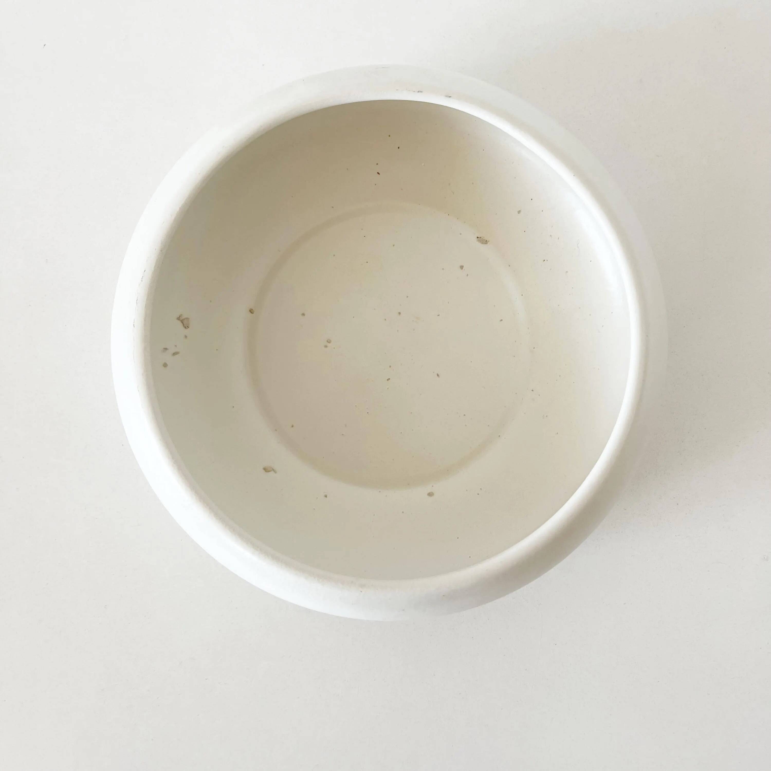Matte white ceramic bowl, 1950s