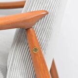 Famous Vintage armchair "Kedzior", fully restored, Grey CORD