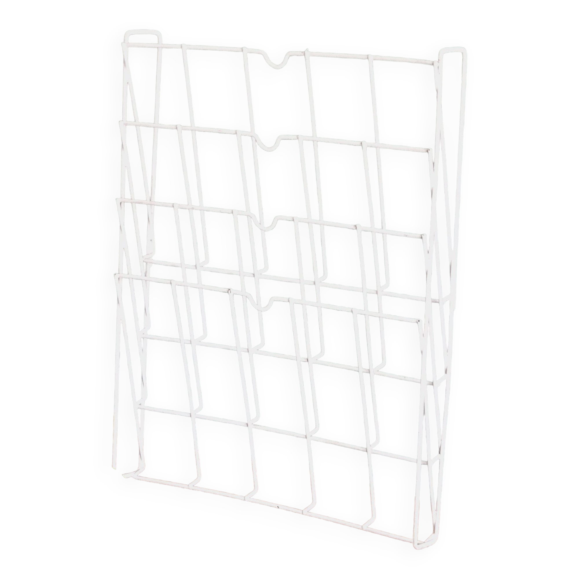 Vintage white wall magazine holder