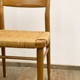Mid century cherry wood dining chairs by Georg Leowald for Wilkhahn, Set of 4, Germany,1950s
