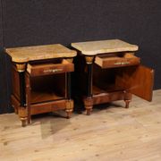 Pair of 20th-century Italian bedside tables with marble top
