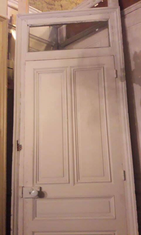 Haussmannian door 83x219 with old glazed transom frame 100x310 interior