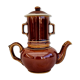 Cafetière en céramique marron vintage