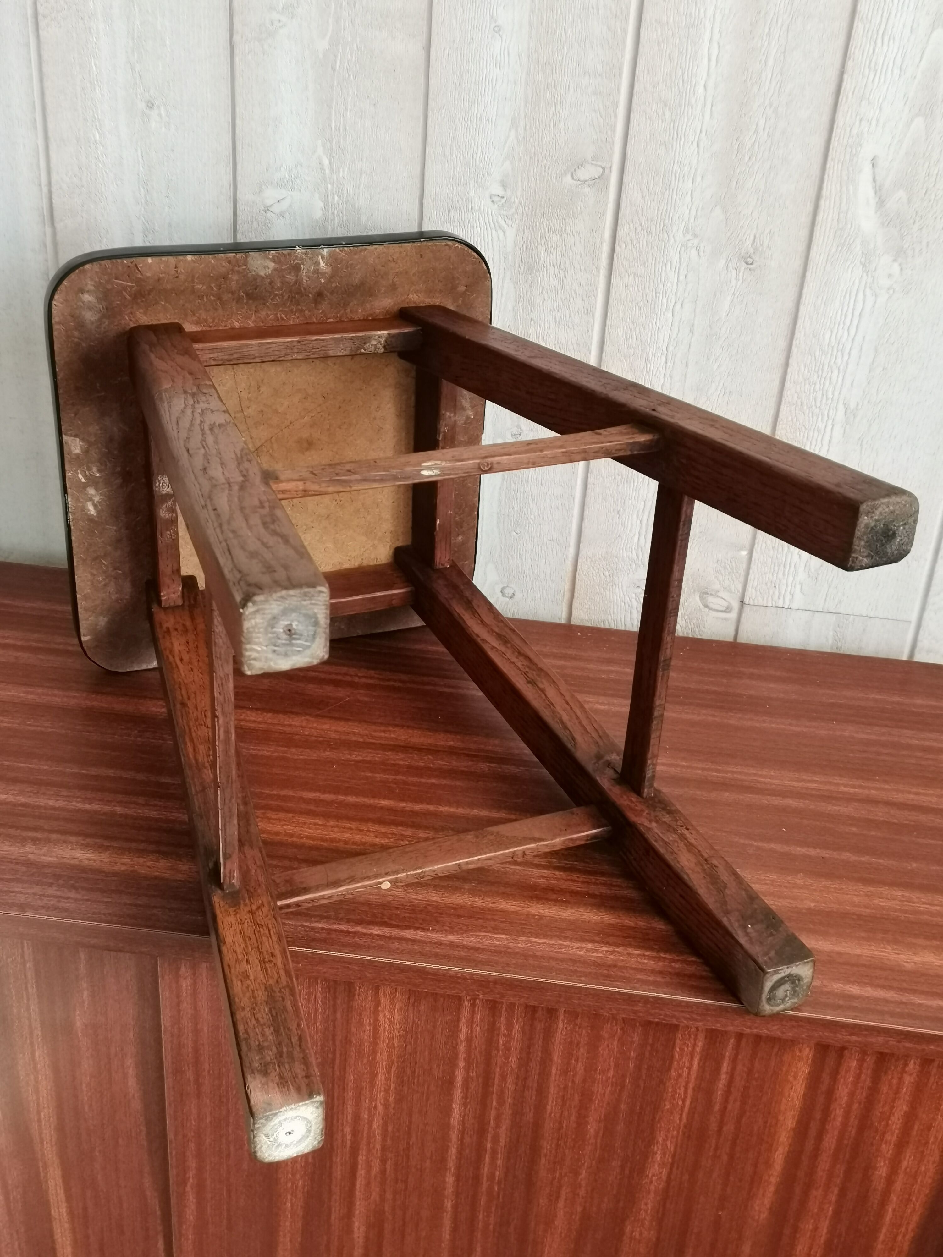 Blue formica tabouret