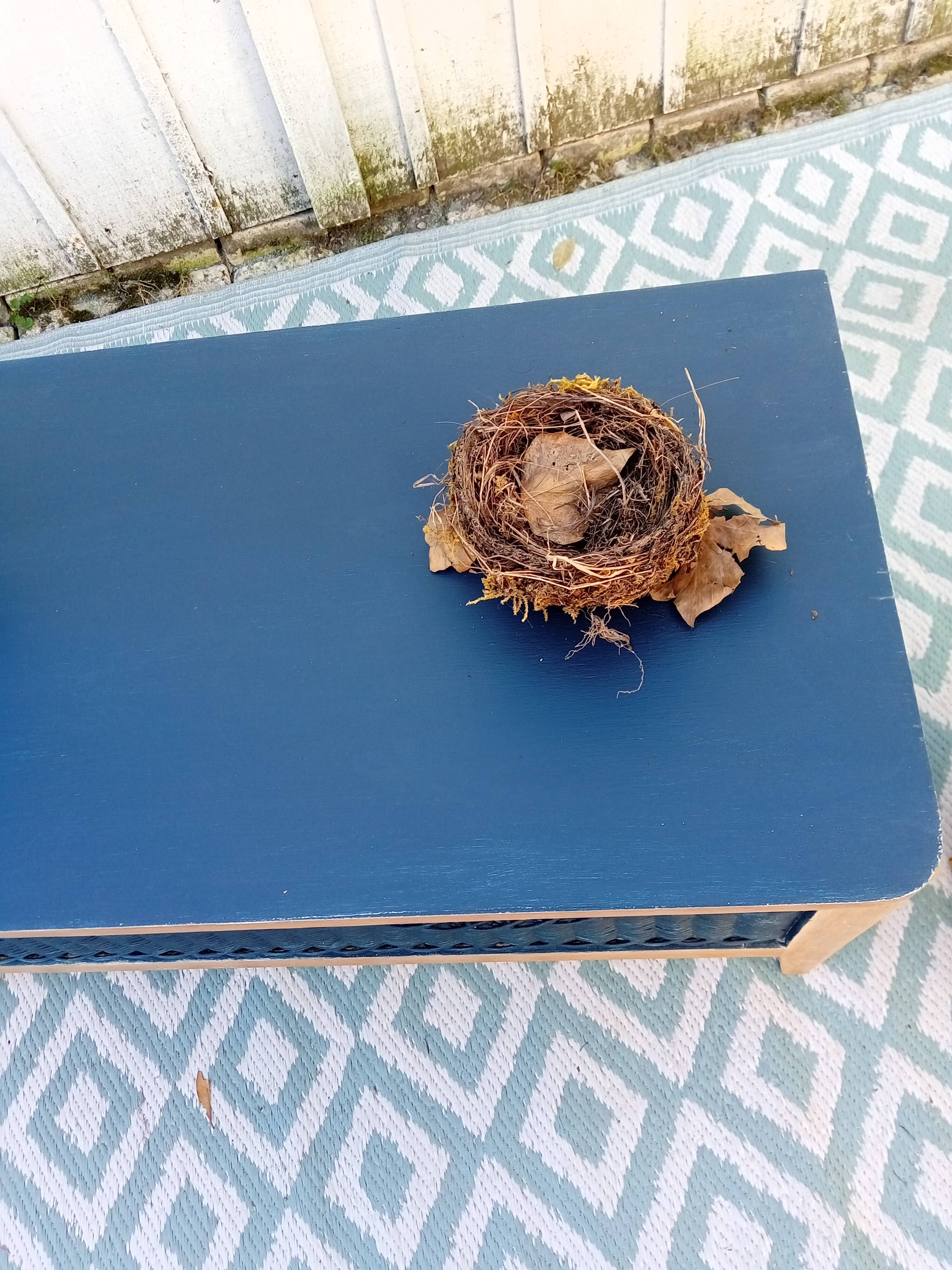 Wood and rattan chest