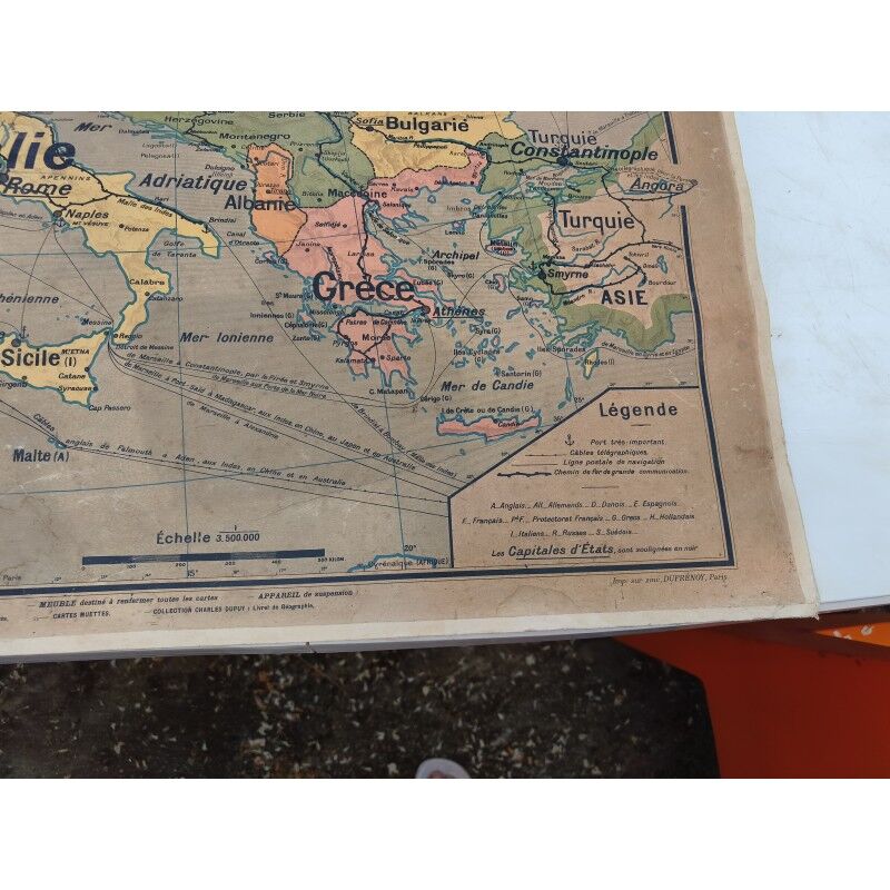 World map by P. Vidal de la Blache
