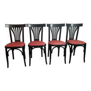 lot de 4 chaises bistrot - cuir