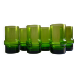 Lot de 6 verres vert vintage 1970 années 70
