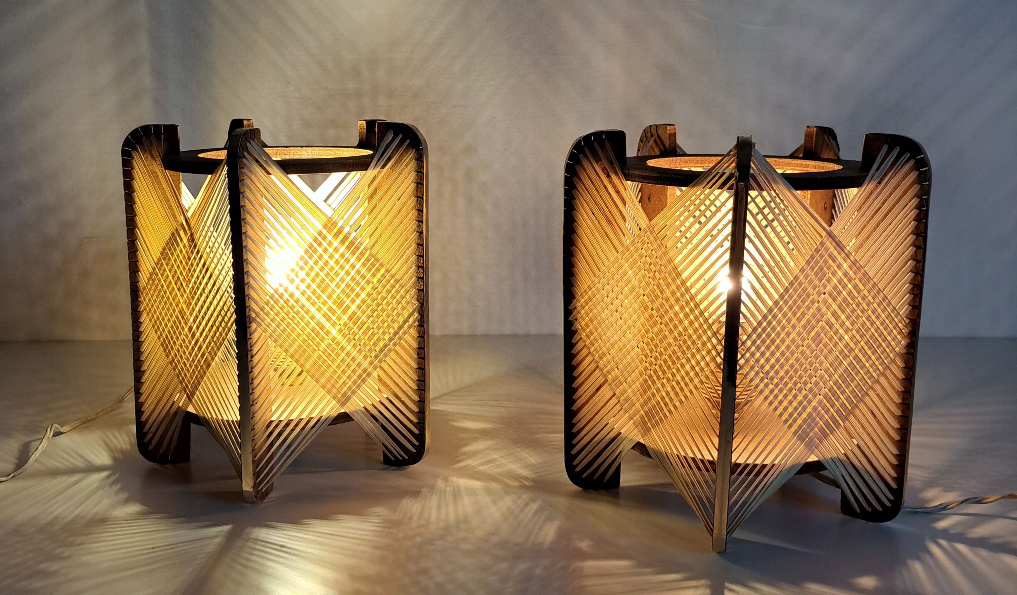 Pair vintage Scandinavian lamps