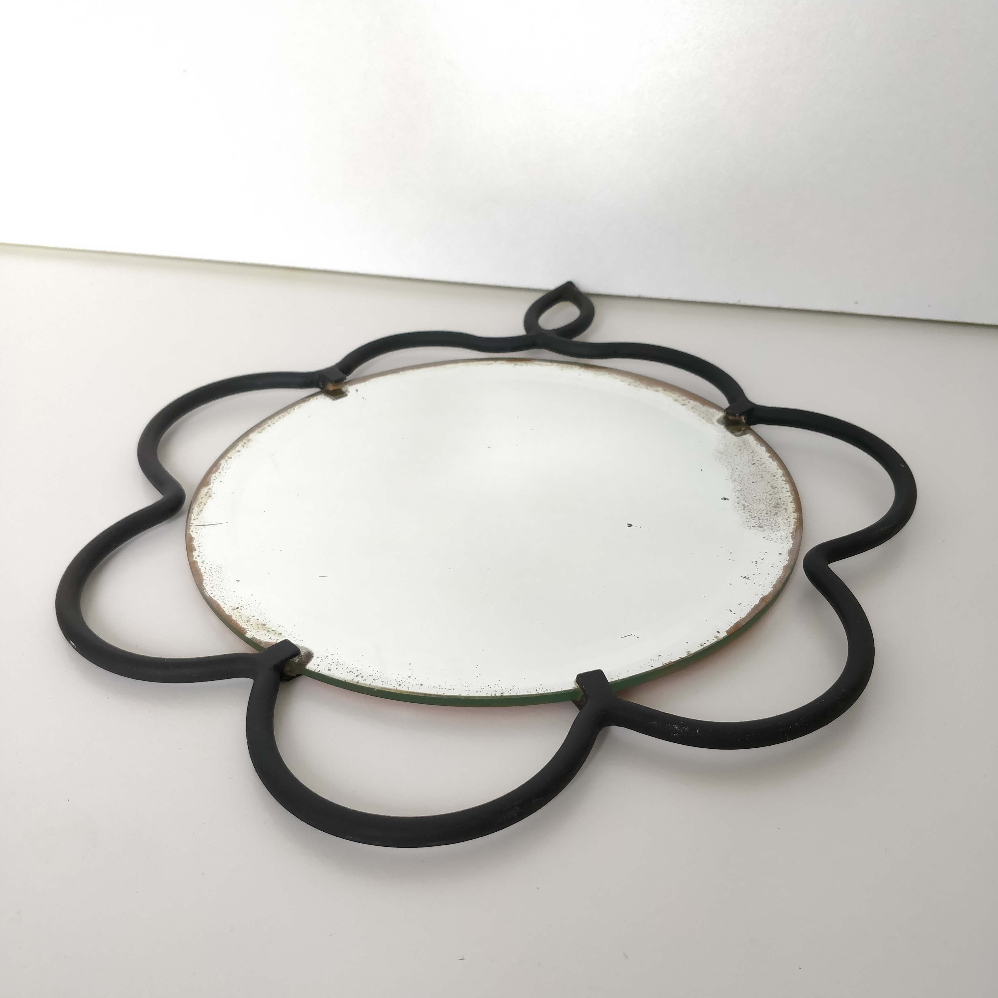 Bevel frame frame black metal flower 34x39cm