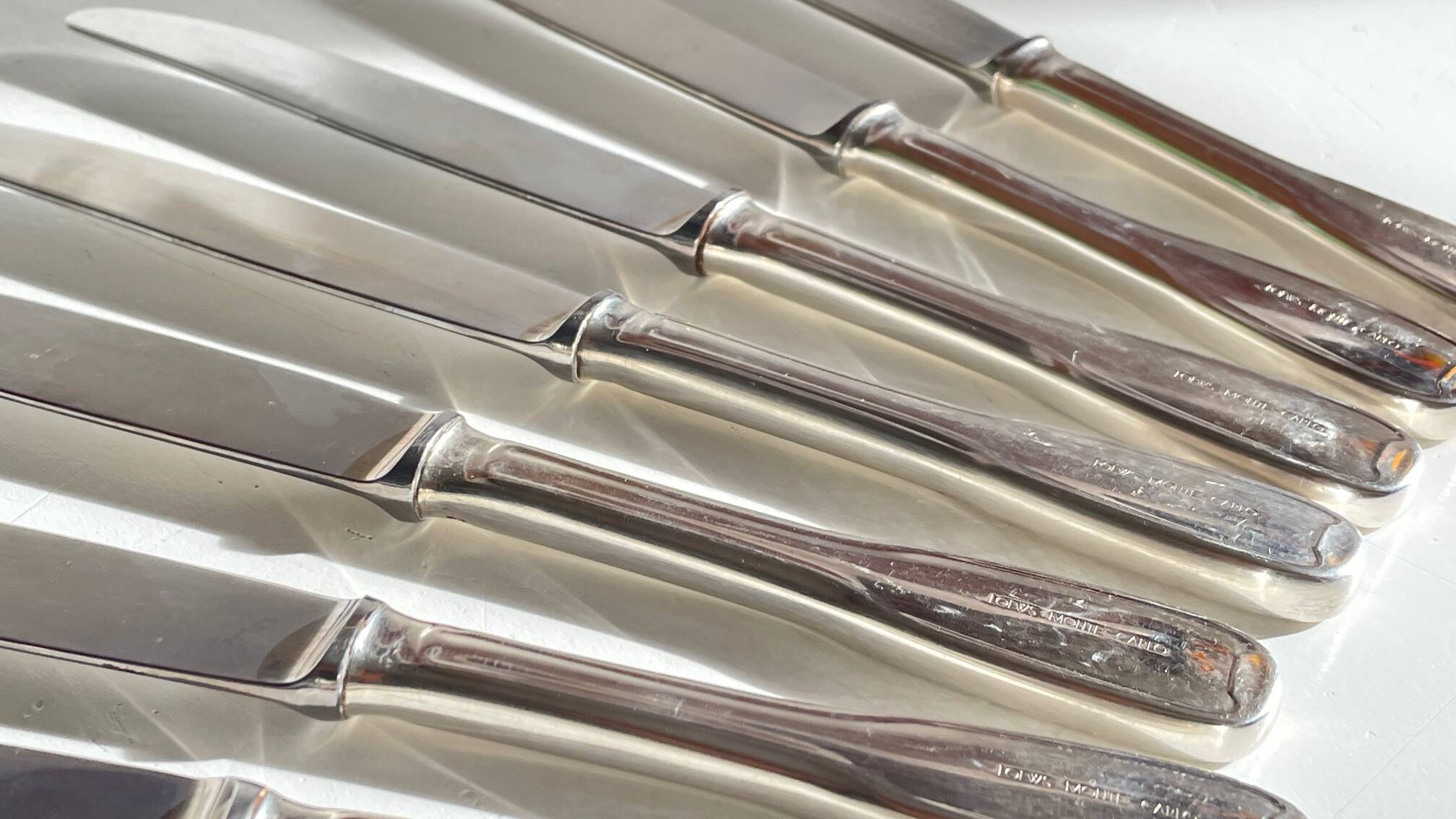 8 Table Knives A. Krupp Italy Vintage