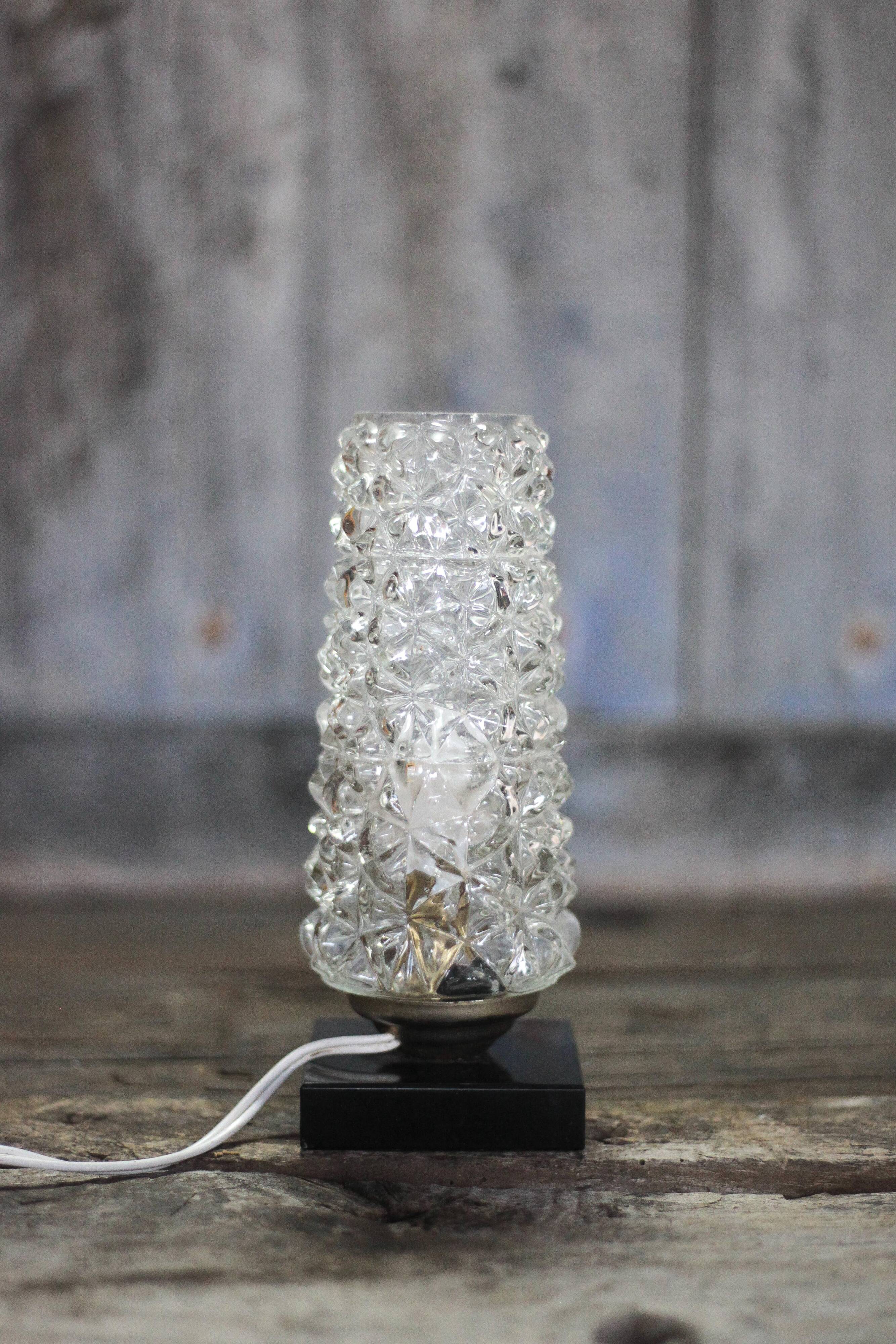 Vintage table lamp, bedside lamp with glass globe, accent lamp, decor.