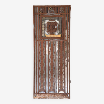 Porte entrée ferronnerie métal et bronze Charles Piguet Lyon 1919