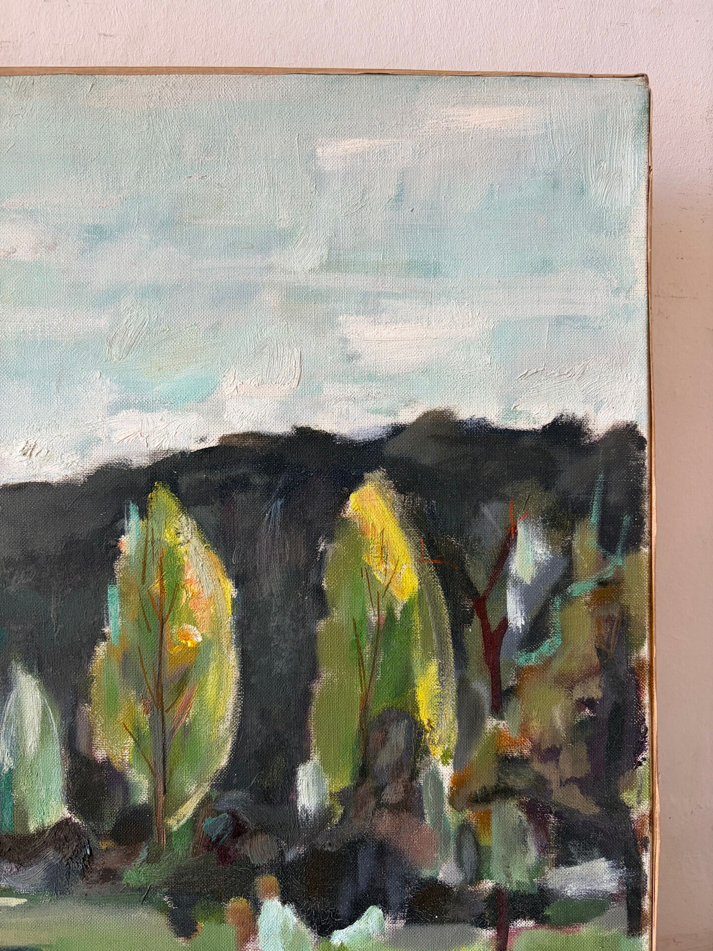 Path under the pines, oil painting on canvas