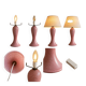 Vintage lamp in speckled pink blown glass