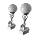 Pair of lamps "Woman with the ball" by Onices Eth 1980