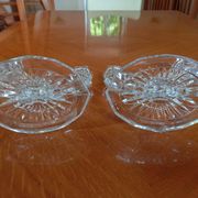 Pair of double glass candle holders