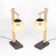 Paire de lampes en bambou et corde