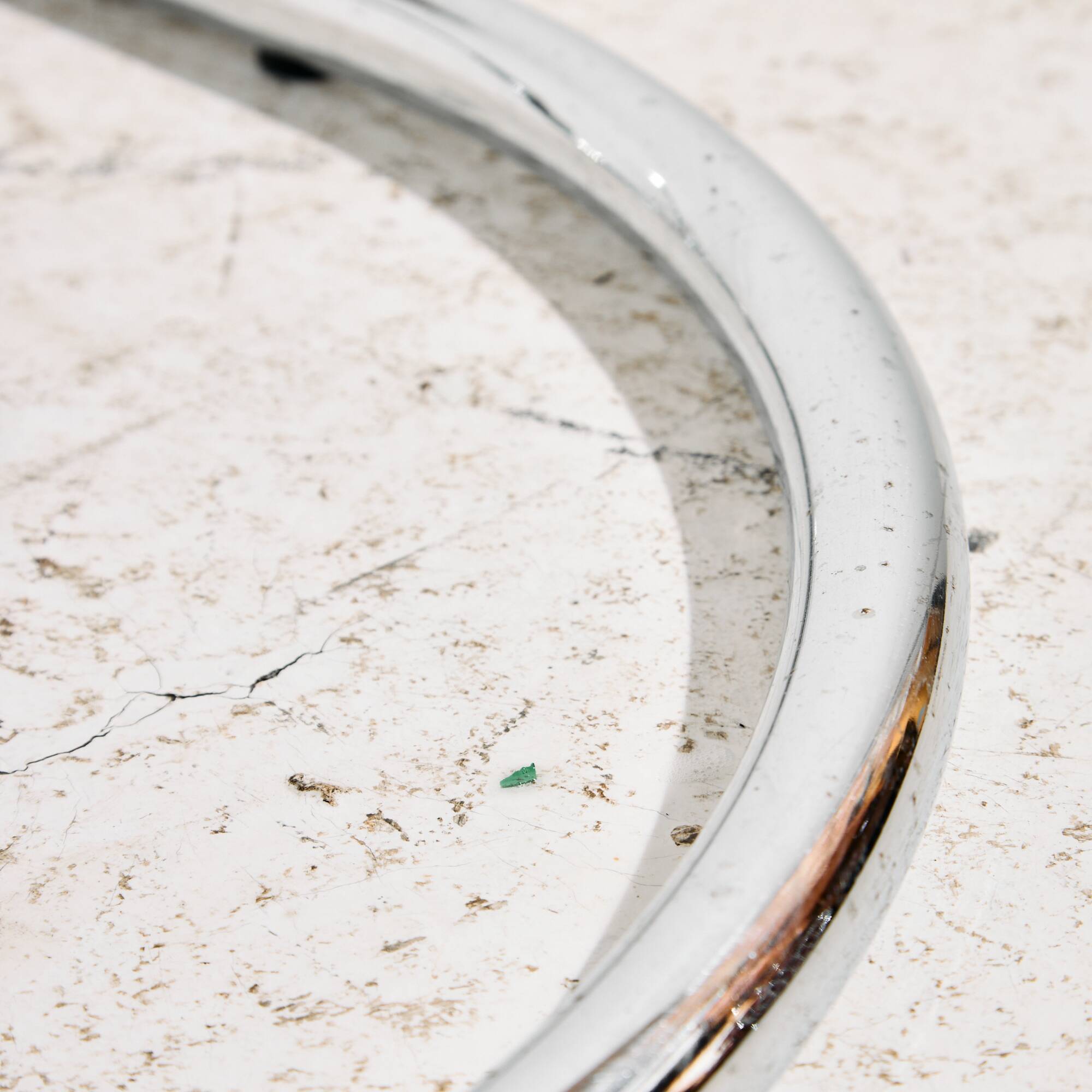 Italian chrome and leather dining set by Gastone Rinaldi, set of 7.