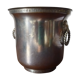 Cache silver metal pot with lion heads