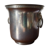 Cache silver metal pot with lion heads