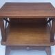 table chevet bois croisillons pieds compas vintage