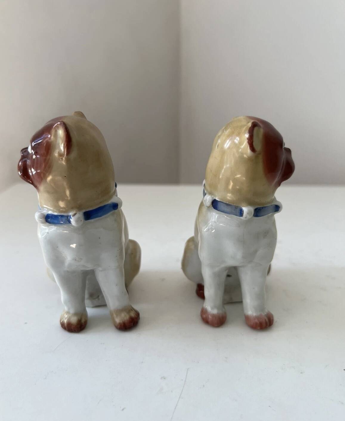 Pair of porcelain pugs Pug dog XIX Germany Saxony Meissen ?