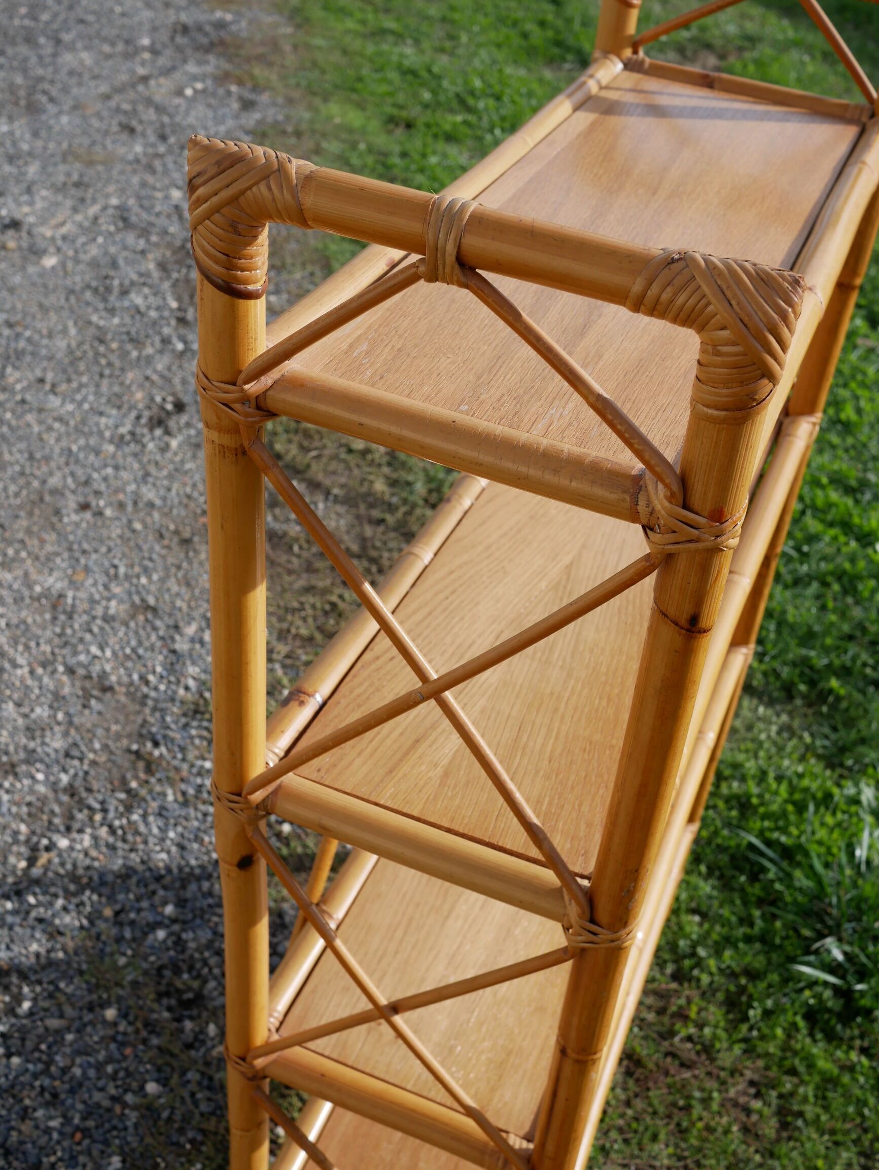 Vintage rattan shelf