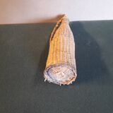 Set of two glass and wicker bottles