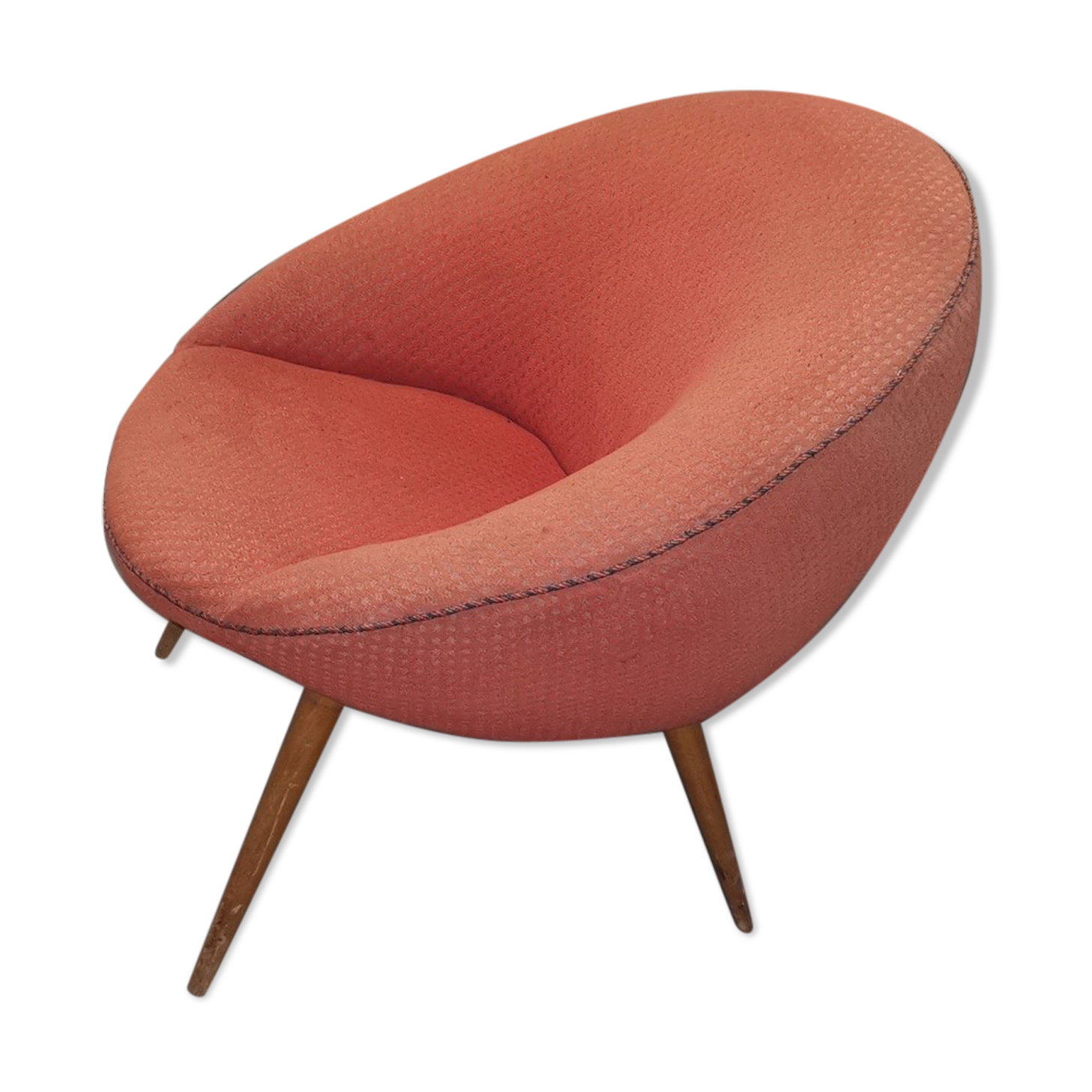 Fauteuil rond egg vintage années 50