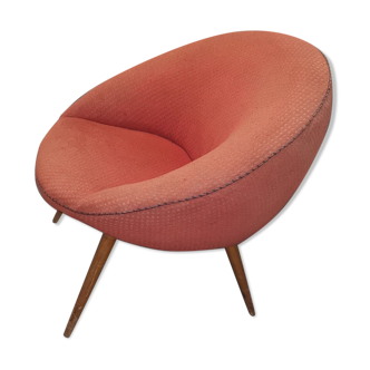 armchair round egg vintage 50s