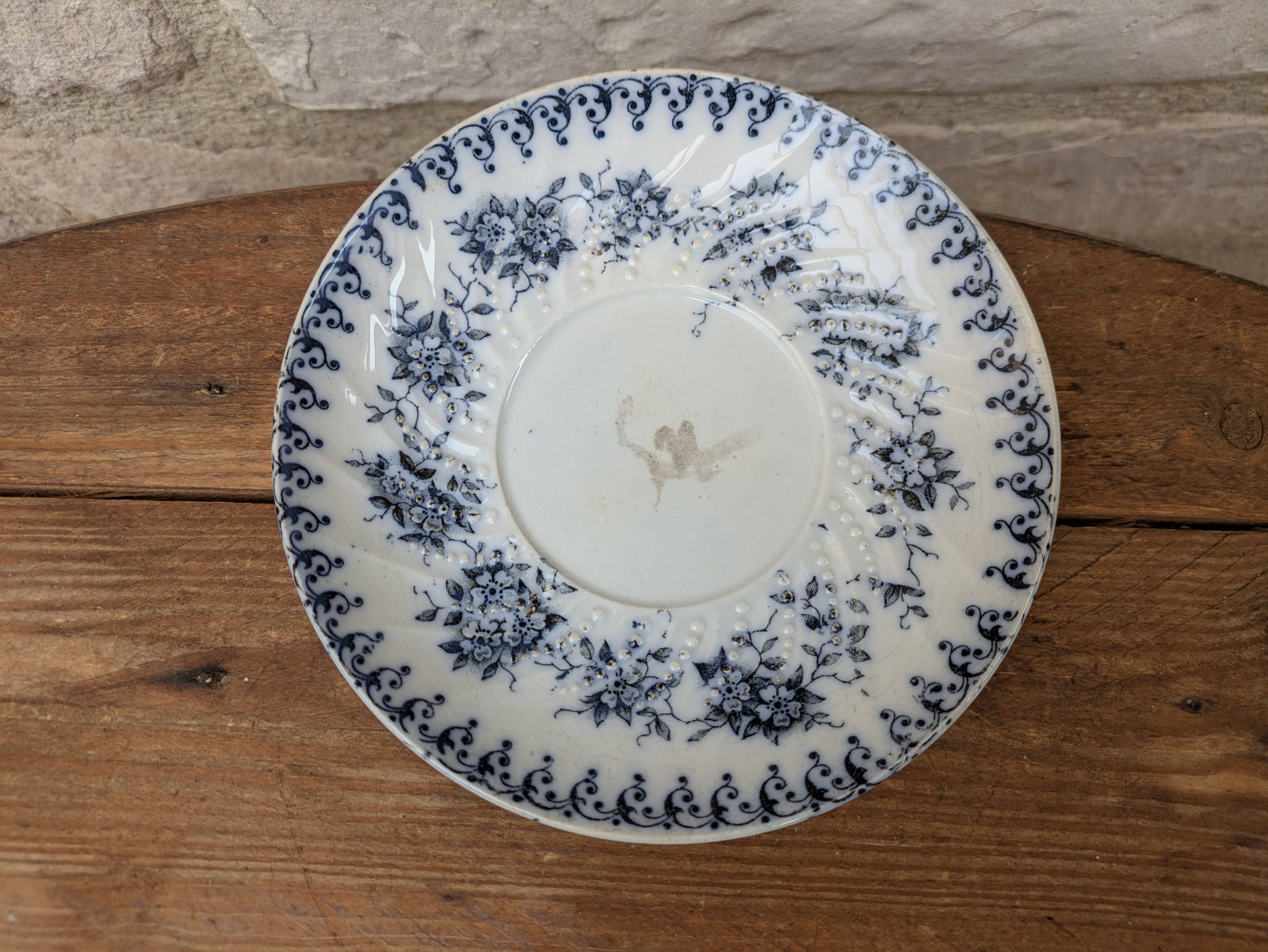 Antique coffee cup with saucer, Saint Amand and Hamage, Jeannette model