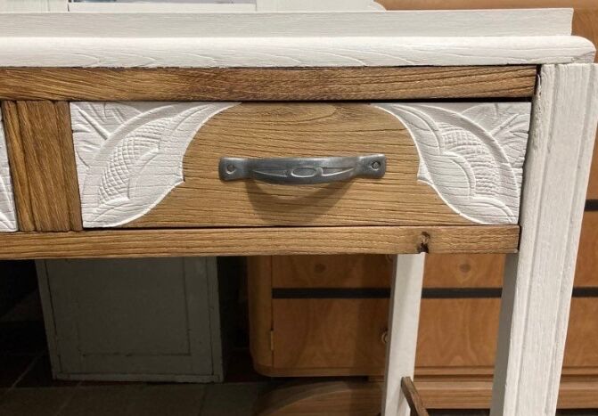 Art deco dressing table restyled in white and wood