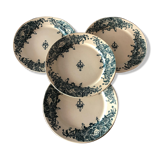 Set of 4 flat plates made of Marine earthenware