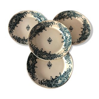 Set de 4 assiettes plates en faïence Marine