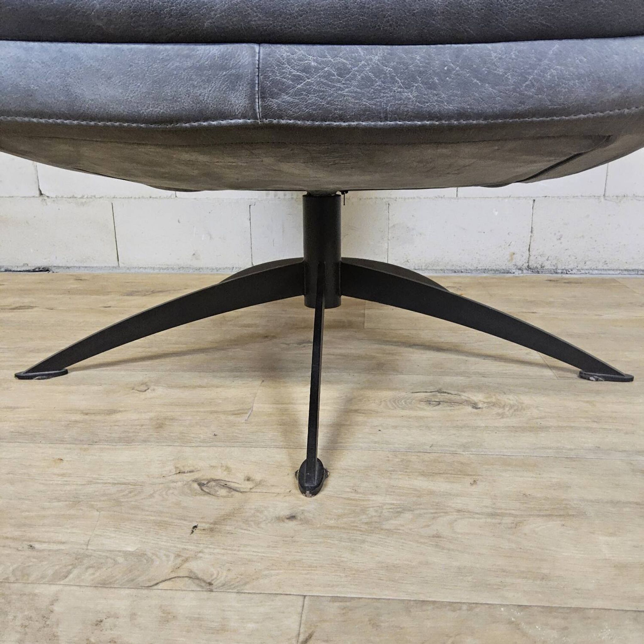Grey leather swivel armchair Specter by DYYK (Almost new)