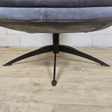 Grey leather swivel armchair Specter by DYYK (Almost new)