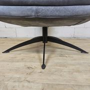 Grey leather swivel armchair Specter by DYYK (Almost new)